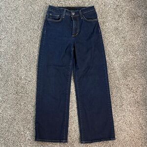 Joe’s Women’s The Blake High Rise Wide Leg Crop Jeans Blue Cotton Size 25 Dark
